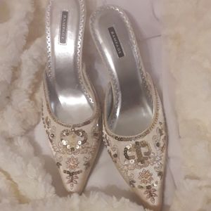 Rampage gold sequin mules